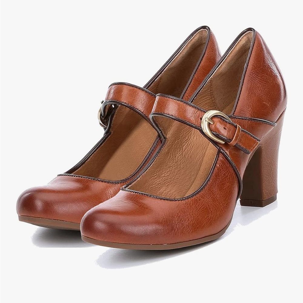 Elegant Brown Mary Jane Heels